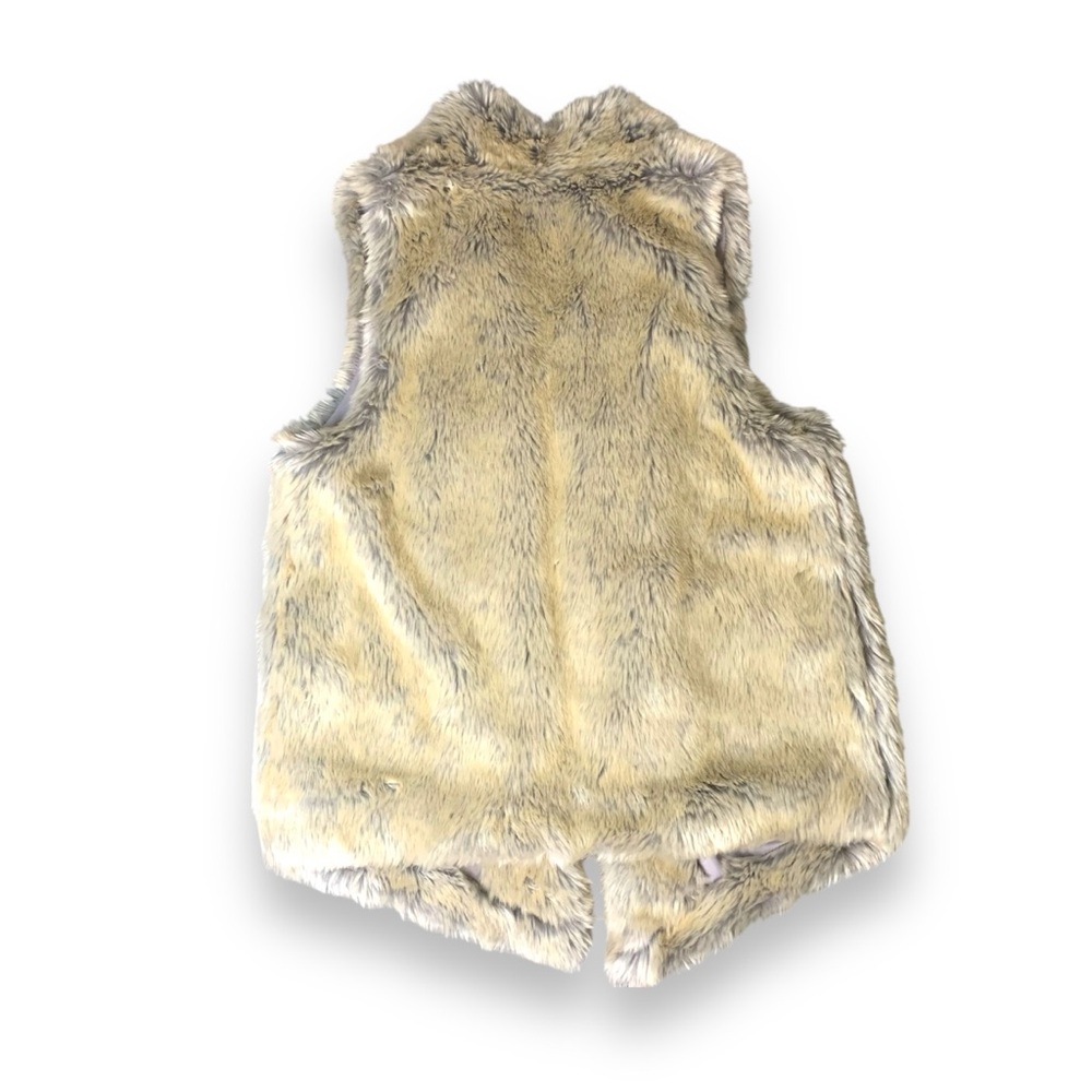 Lemon Tart Women's Faux Fur Vest in Tan Size Medium - Picture 3 of 5